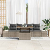 Garden Sofa Set with Storage 5 pcs Grey Poly rattan - Side View