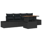Garden Sofa Set 5 pcs Black Poly rattan