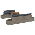 Garden Sofa Set 8 pcs Grey Poly rattan
