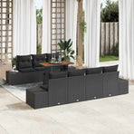 Garden Sofa Set 8 pcs Black Poly rattan