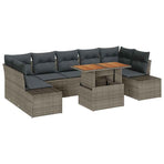 Garden Sofa Set 8 pcs Grey Poly rattan