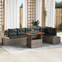 Garden Sofa Set 7 pcs Grey Poly rattan