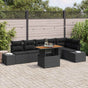 Garden Sofa Set 7 pcs Black Poly rattan