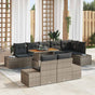 Garden Sofa Set 9 pcs Grey Poly rattan