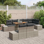 Garden Sofa Set 9 pcs Grey Poly rattan