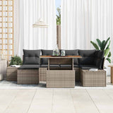 Garden Sofa Set with Storage 7 pcs Grey Poly rattan