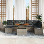 Garden Sofa Set 8 pcs Grey Poly rattan