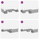 Garden Sofa Set 11 pcs Grey Poly rattan