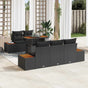 Garden Sofa Set 6 pcs Black Poly rattan