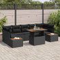 Garden Sofa Set 8 pcs Black Poly rattan