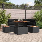 Garden Sofa Set 5 pcs Black Poly rattan
