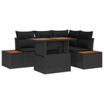 Garden Sofa Set 5 pcs Black Poly rattan