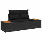Garden Sofa Set 9 pcs Black Poly rattan