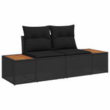 Garden Sofa Set with Storage 7 pcs Black Poly rattan - Top-Down View