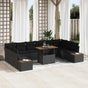 Garden Sofa Set 11 pcs Black Poly rattan