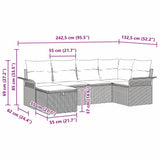 Garden Sofa Set with Cushion Manual 6 pcs Black Poly Rattan