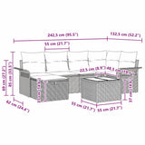 Garden Sofa Set with Cushion Manual 7 pcs Grey Poly Rattan