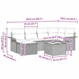 Garden Sofa Set 7 pcs Black 242.5 x 132.5 x 85 cm Poly rattan - Extra Image