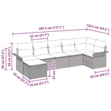 Garden Sofa Set with Cushion Manual 7 pcs Grey Poly Rattan