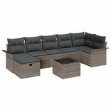 Garden Sofa Set with Cushion Manual 8 pcs Grey Poly Rattan