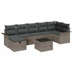 Garden Sofa Set 8 pcs Grey Poly Rattan