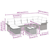Garden Sofa Set 8 pcs Grey 297.5 x 132.5 x 85 cm Poly rattan - Extra Image