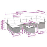 Garden Sofa Set with Cushion Manual 8 pcs Black Poly Rattan