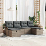 Garden Sofa Set 6 pcs Grey 251 x 117 x 85 cm Poly rattan