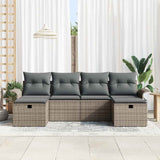 Garden Sofa Set 6 pcs Grey 251 x 117 x 85 cm Poly rattan - Side View