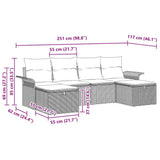 Garden Sofa Set with Cushion Manual 6 pcs Grey Poly Rattan