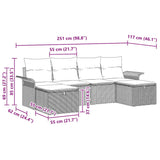 Garden Sofa Set 6 pcs Grey 251 x 117 x 85 cm Poly rattan - Extra Image