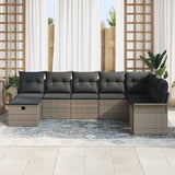 Garden Sofa Set with Cushion Manual 8 pcs Grey Poly Rattan