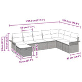 Garden Sofa Set with Cushion Manual 8 pcs Black Poly Rattan