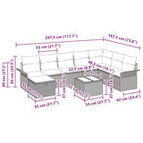 Garden Sofa Set 9 pcs Grey 297.5 x 187.5 x 85 cm Poly rattan - Extra Image