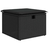 Garden Sofa Set 9 pcs Black 297.5 x 187.5 x 85 cm Poly rattan - Close-Up Angle