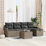 Garden Sofa Set 6 pcs Grey 231 x 117 x 85 cm Poly rattan