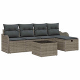 Garden Sofa Set 6 pcs Grey 231 x 117 x 85 cm Poly rattan - Front View