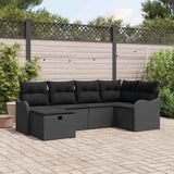 Garden Sofa Set 6 pcs Black 232.5 x 122.5 x 85 cm Poly rattan