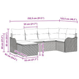Garden Sofa Set 6 pcs Black 232.5 x 122.5 x 85 cm Poly rattan - Extra Image