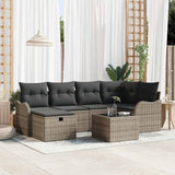 Garden Sofa Set 7 pcs Grey 232.5 x 122.5 x 85 cm Poly rattan