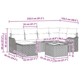 Garden Sofa Set 7 pcs Grey 232.5 x 122.5 x 85 cm Poly rattan - Extra Image