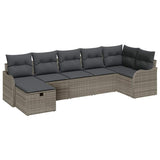 Garden Sofa Set 7 pcs Grey 287.5 x 122.5 x 85 cm Poly rattan - Front View