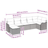Garden Sofa Set 7 pcs Grey 287.5 x 122.5 x 85 cm Poly rattan - Extra Image