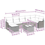 Garden Sofa Set 8 pcs Black 287.5 x 122.5 x 85 cm Poly rattan - Extra Image