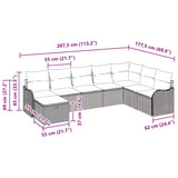 Garden Sofa Set 8 pcs Grey 287.5 x 177.5 x 85 cm Poly rattan - Extra Image