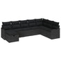 Sofa Set with Cushion with Storage Manual Black Poly Rattan