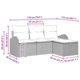 Sofa Set with Cushion with Storage 4 pcs Black Poly Rattan