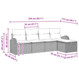 Sofa Set with Cushion with Storage Manual Black Poly Rattan