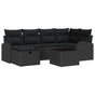 Sofa Set 7 pcs Black Poly Rattan