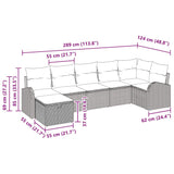Garden Sofa Set 7 pcs Black 289 x 124 x 85 cm Poly rattan - Extra Image